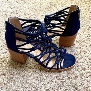 Vince Camuto Navy Blue Strappy Heals